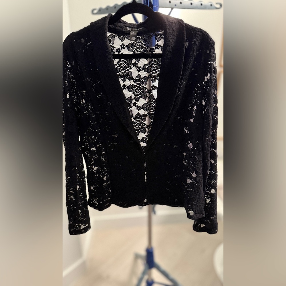 INC International Concepts Elegant Black Lace Blazer